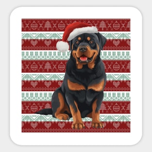 Funny Rottweiler Dog Christmas Ugly Sticker